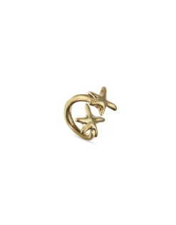 Anillo bañado en oro con estrellas de mar entrelazadas