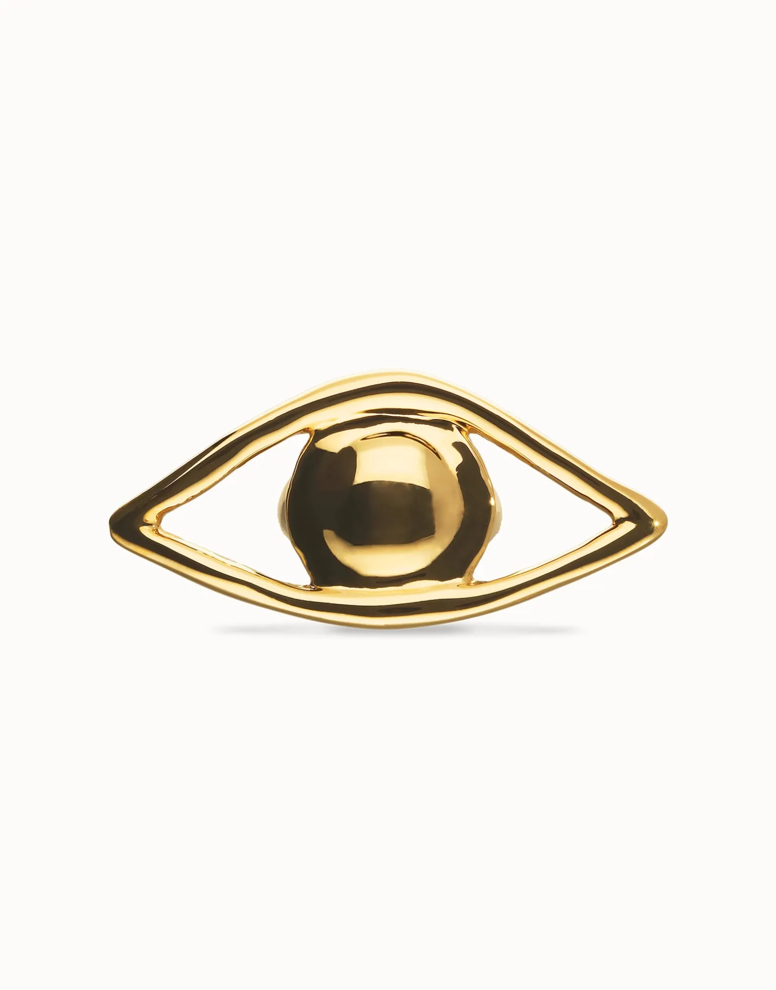 Anillo bañado en oro 18k con forma de ojo grande