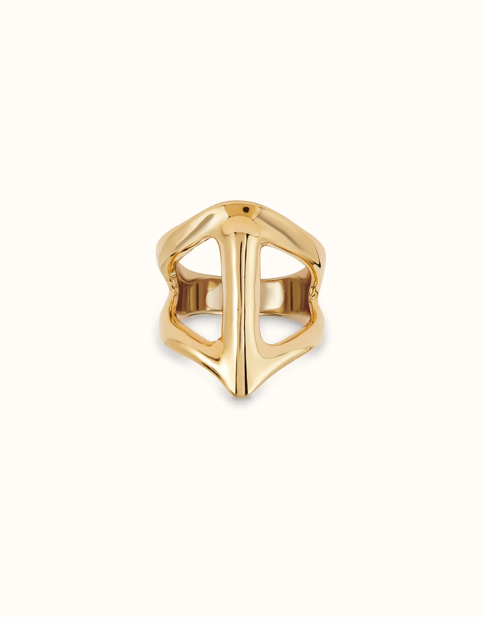 Anillo bañado en oro 18K con forma de mantarraya