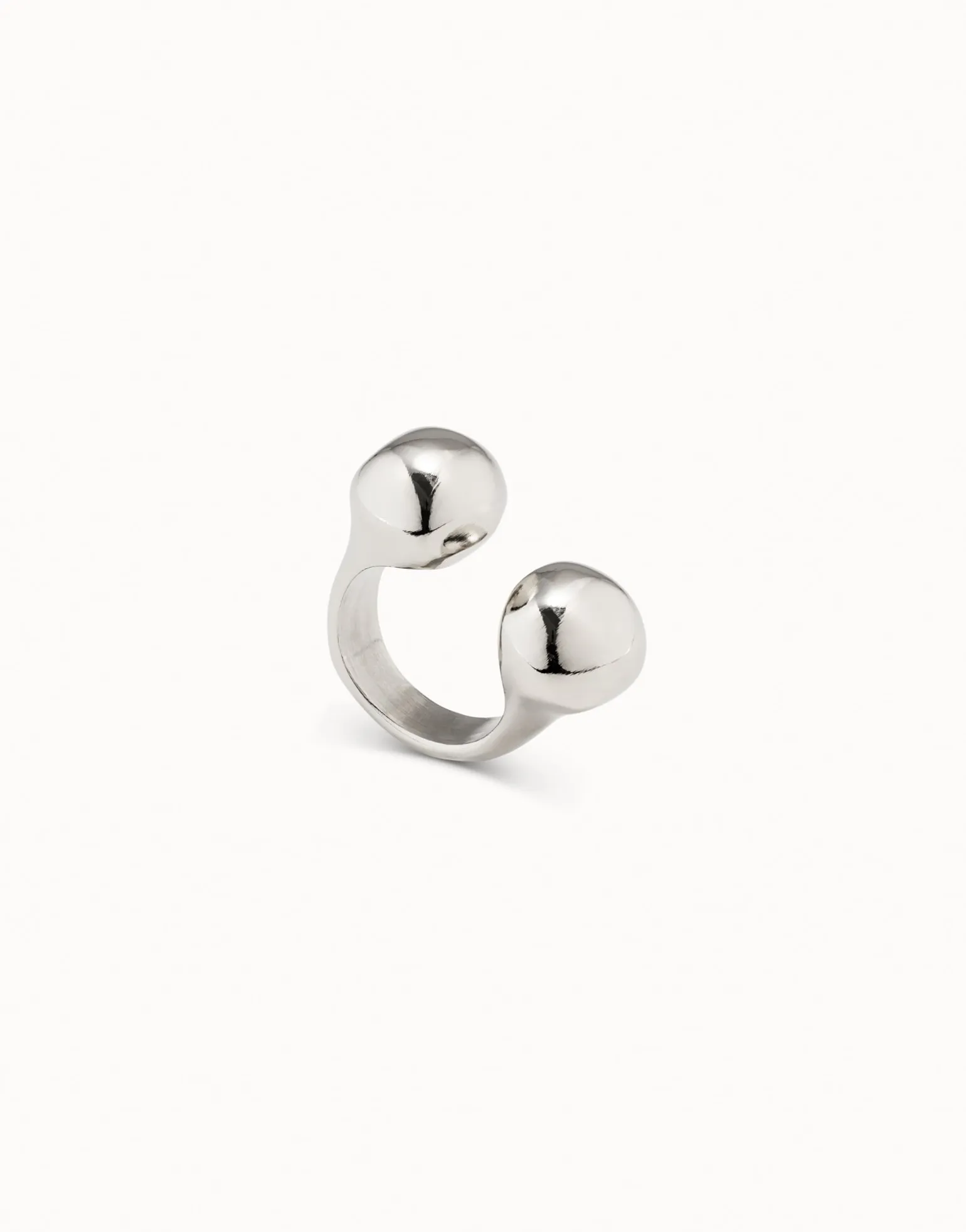 Anillo bolas bañado en plata de ley