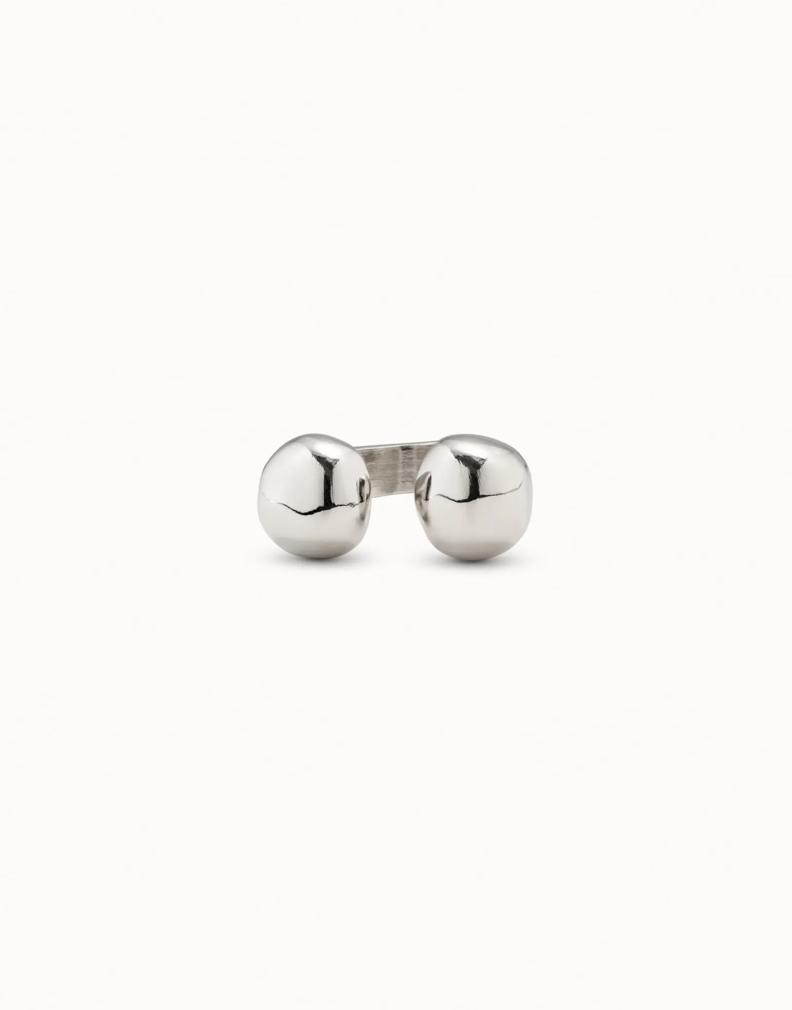 Anillo bolas bañado en plata de ley