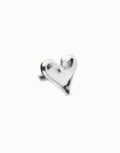 Anillo maxi bañado en plata de ley con forma de corazón