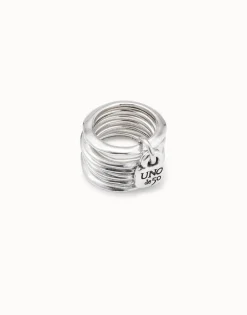 Anillo múltiple bañado en plata de ley