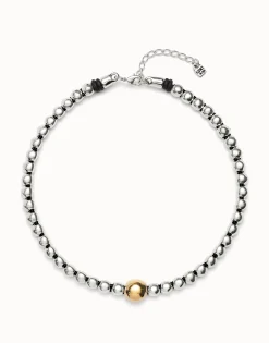 Colgante de bolas bañado en oro 18k con bola central grande