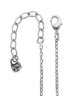 Collar largo con colgante bañado en plata de ley y cristal facetado rectangular azul