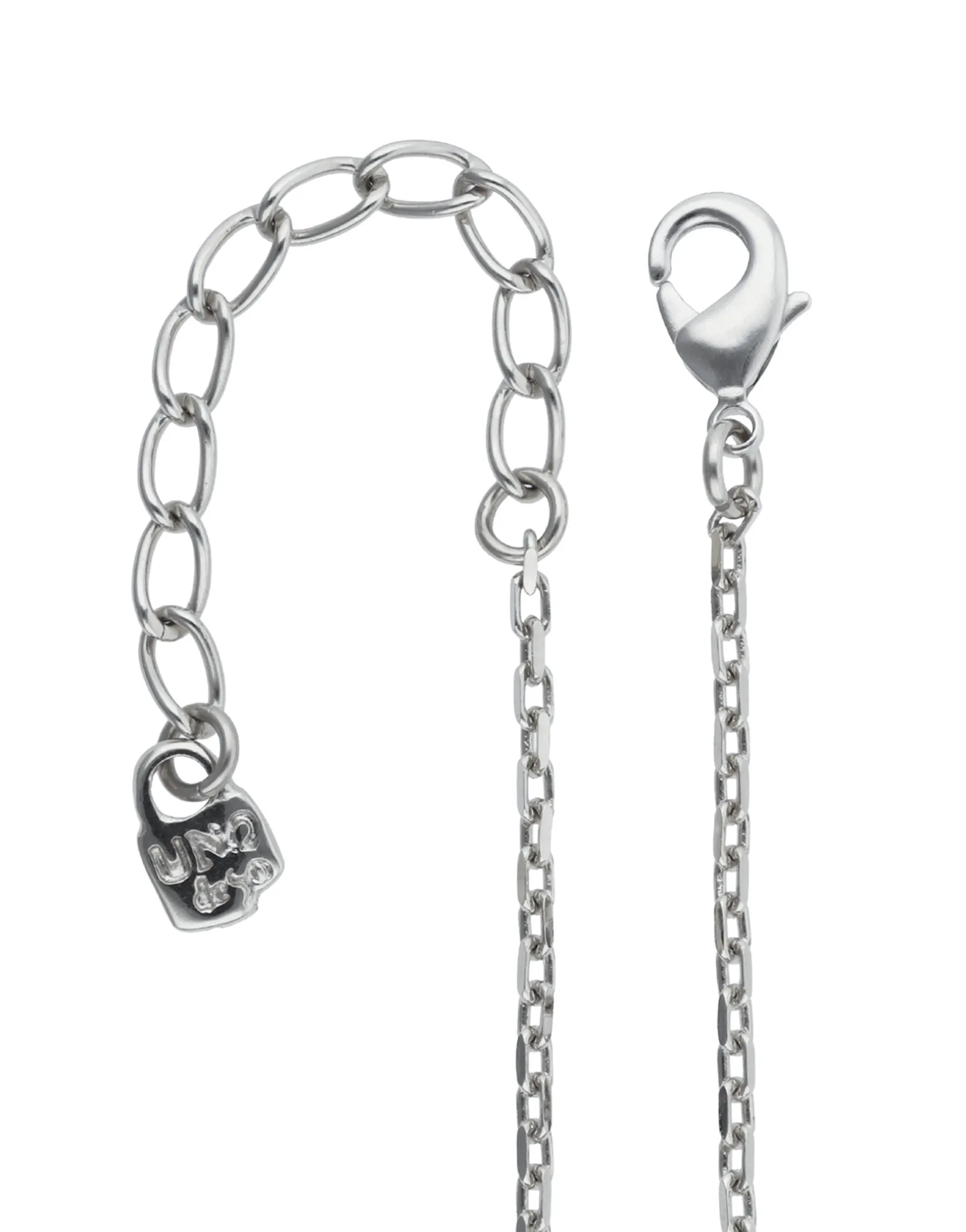 Collar largo con colgante bañado en plata de ley y cristal facetado rectangular azul