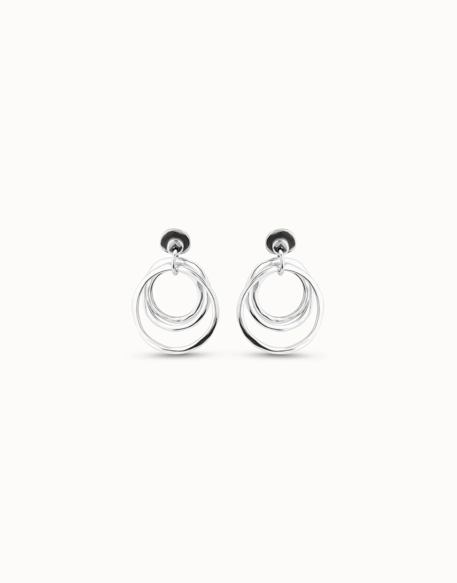 Pendientes aros irregulares bañados en plata de ley