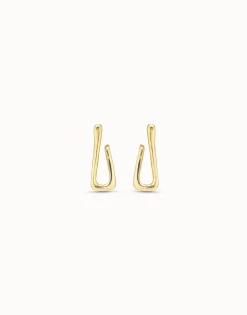 Pendientes bañados en oro de 18k con forma de eslabón