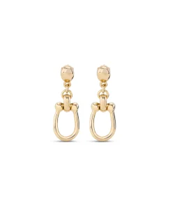 Pendientes bañados en oro 18k con 1 eslabón mediano