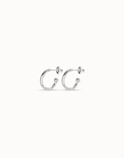 Pendientes en forma de aros bañados en plata de ley