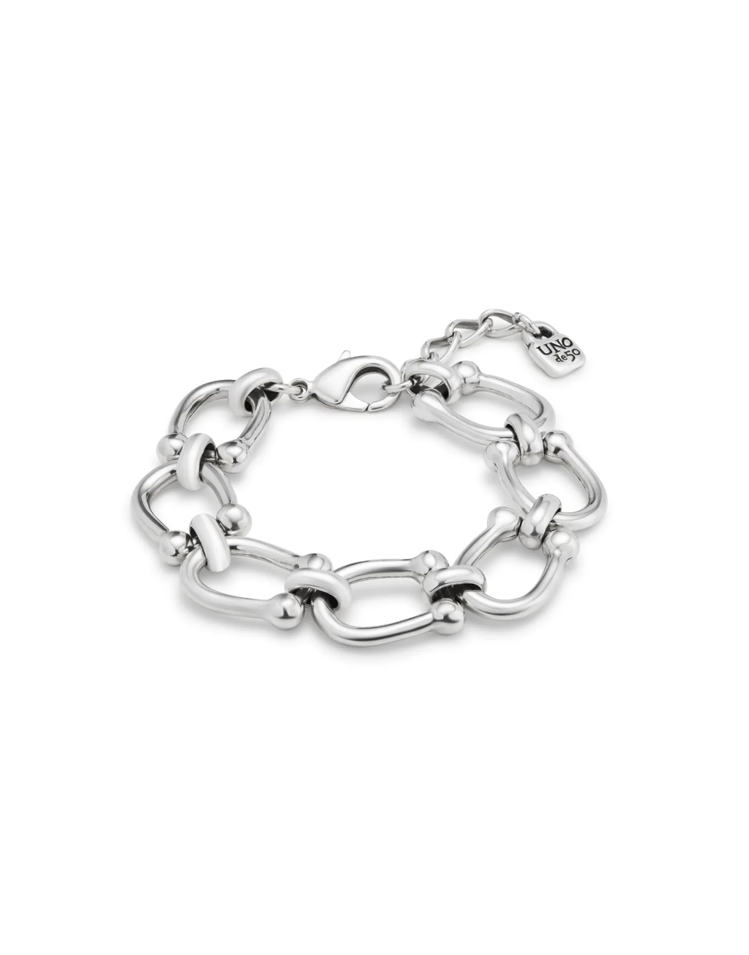 Pulsera bañada en plata con eslabones ovalados medianos
