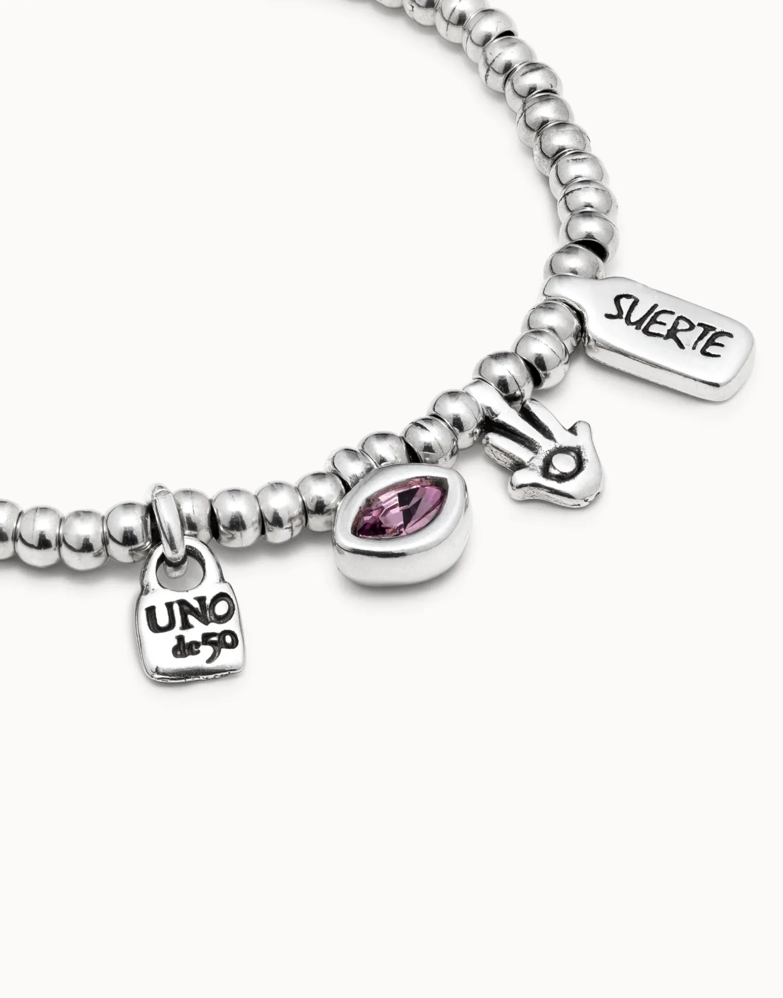 Pulsera bañada en plata de ley con charms
