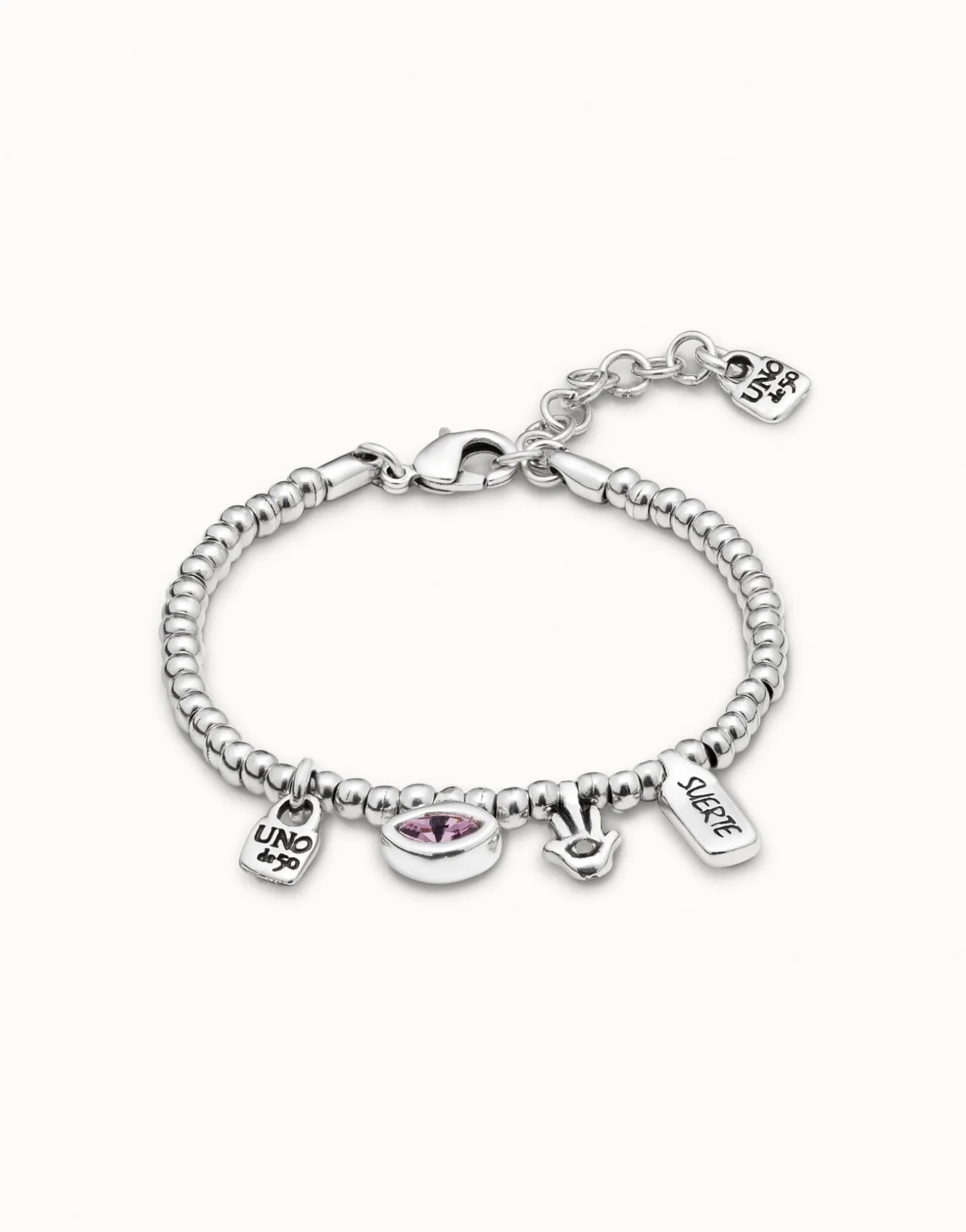 Pulsera bañada en plata de ley con charms