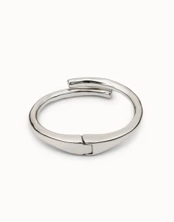 Pulsera bañada en plata de ley con forma de túbulo y muelle oculto