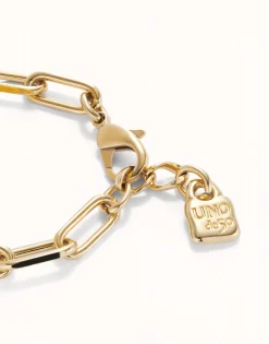 Pulsera con eslabones bañada en oro 18k