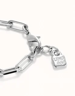 Pulsera con eslabones bañada plata de ley