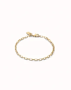 Pulsera con eslabones medianos bañada en oro 18k