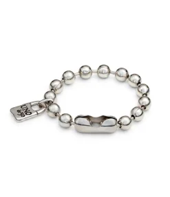 Pulsera de bolas bañada en plata de ley