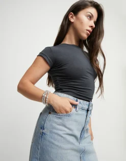 Pulsera de tres tiras de cuentas bañadas en plata de ley