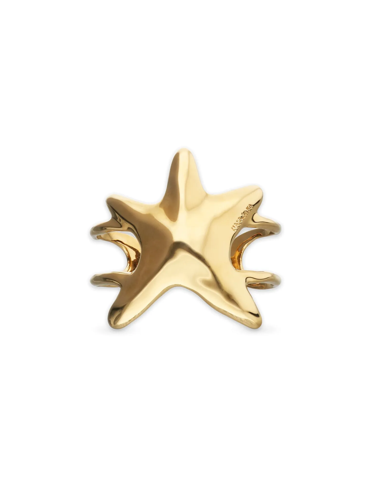 Pulsera rígida doble bañada en oro estrella de mar